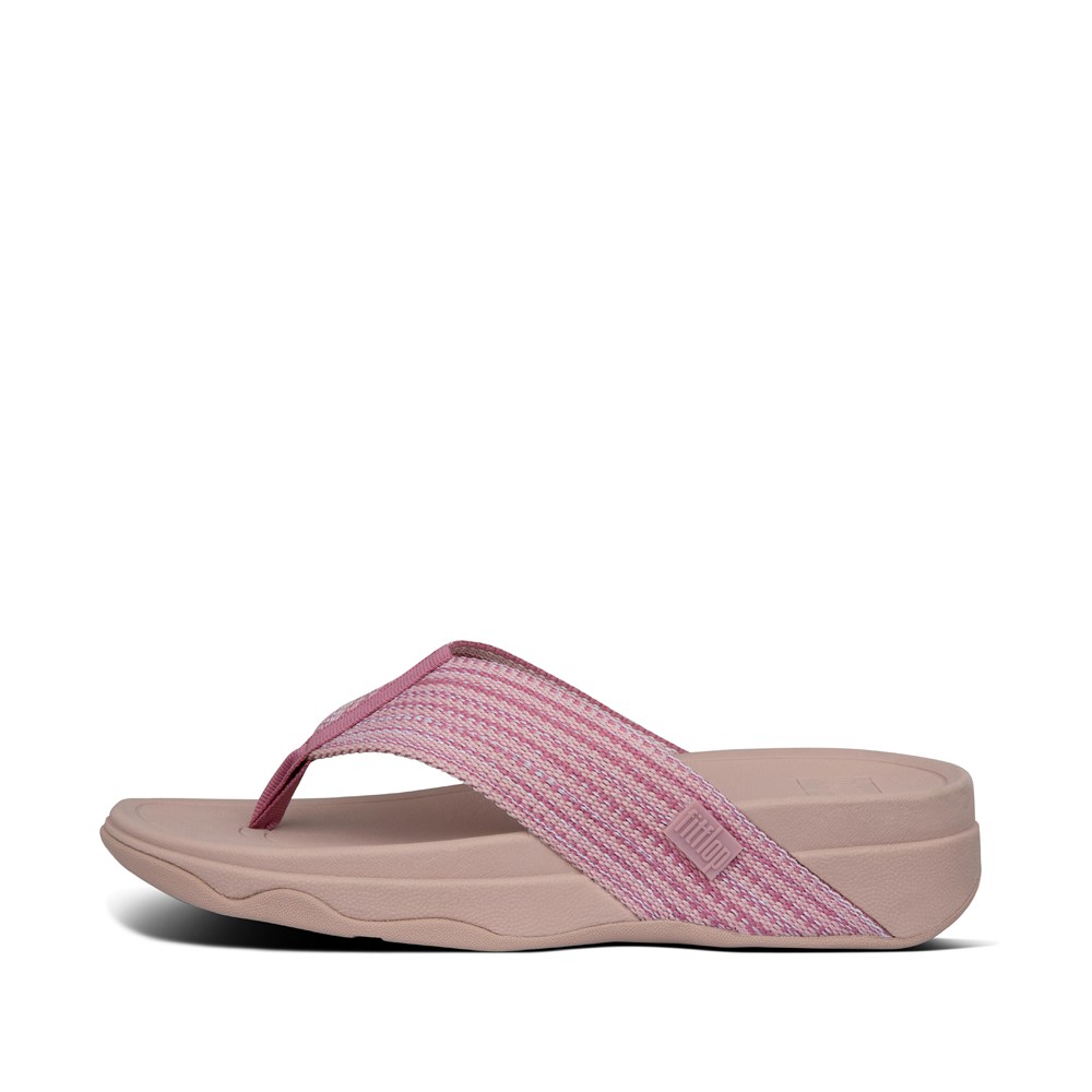 Fitflop Womens Sandals Pink - Surfa Toe-post - TM9016574